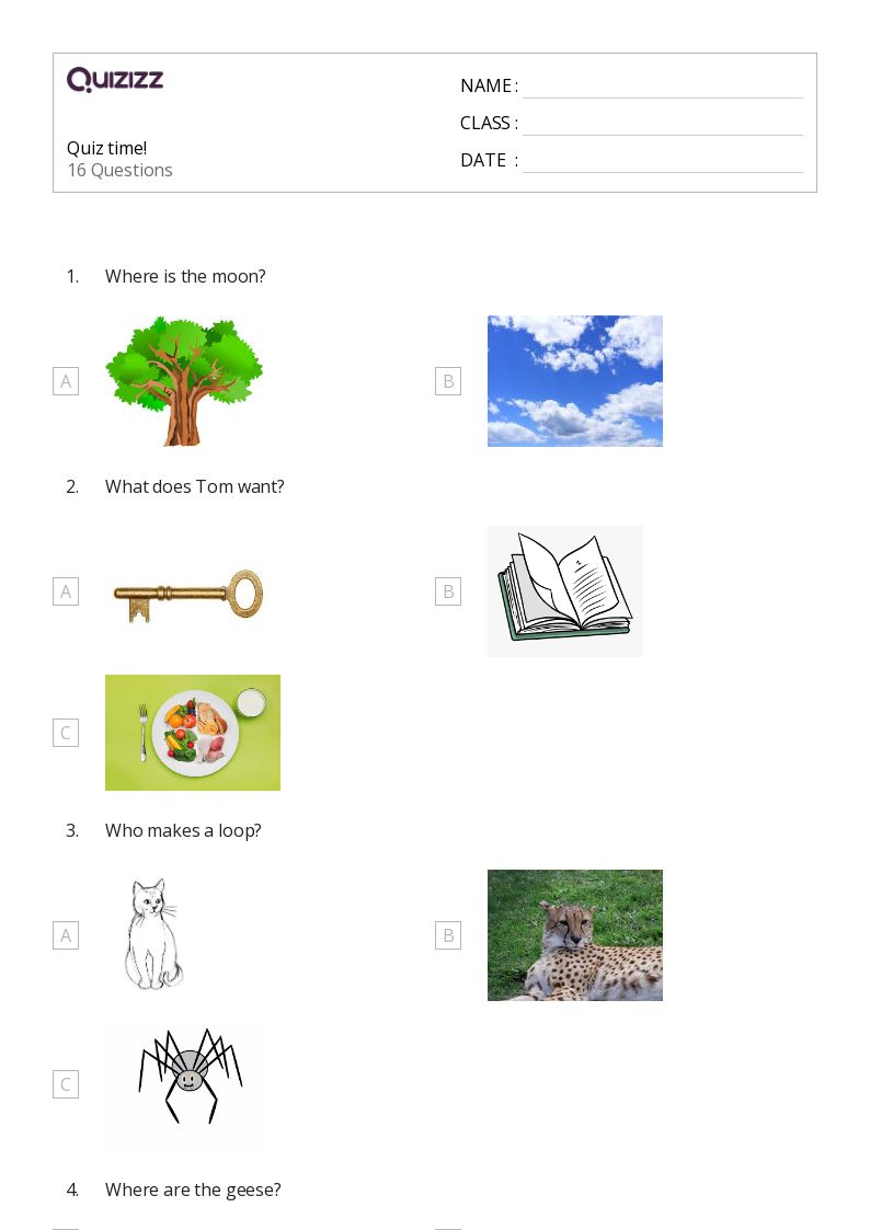 Quiz time! - Printable Time Worksheets Class 1 - Quizizz