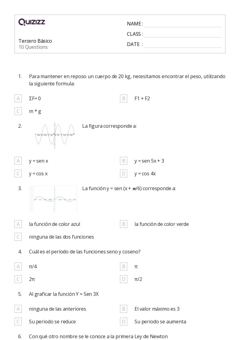 Tercero Básico - Imprimível O-básico Fichas-de-trabalho - Quizizz