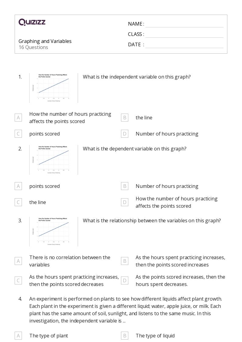 Graphing and Variables - Printable Data-and-graphing Worksheets Grade 8 - Quizizz