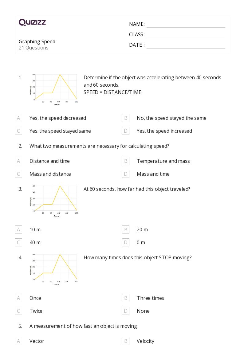 Graphing Speed - Printable Data-and-graphing Worksheets Grade 8 - Quizizz