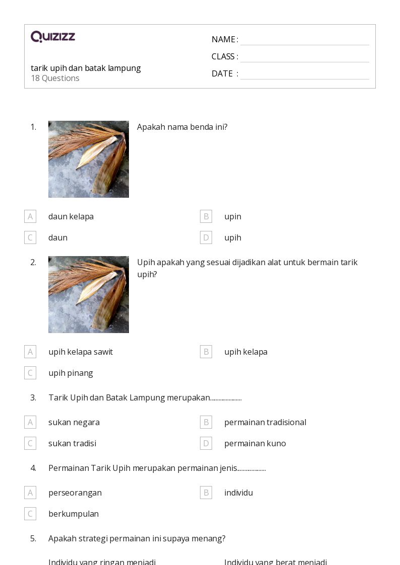 tarik upih dan batak lampung - Dapat dicetak Persen-rasio-dan-tarif Lembar-kerja Kelas 3 - Quizizz