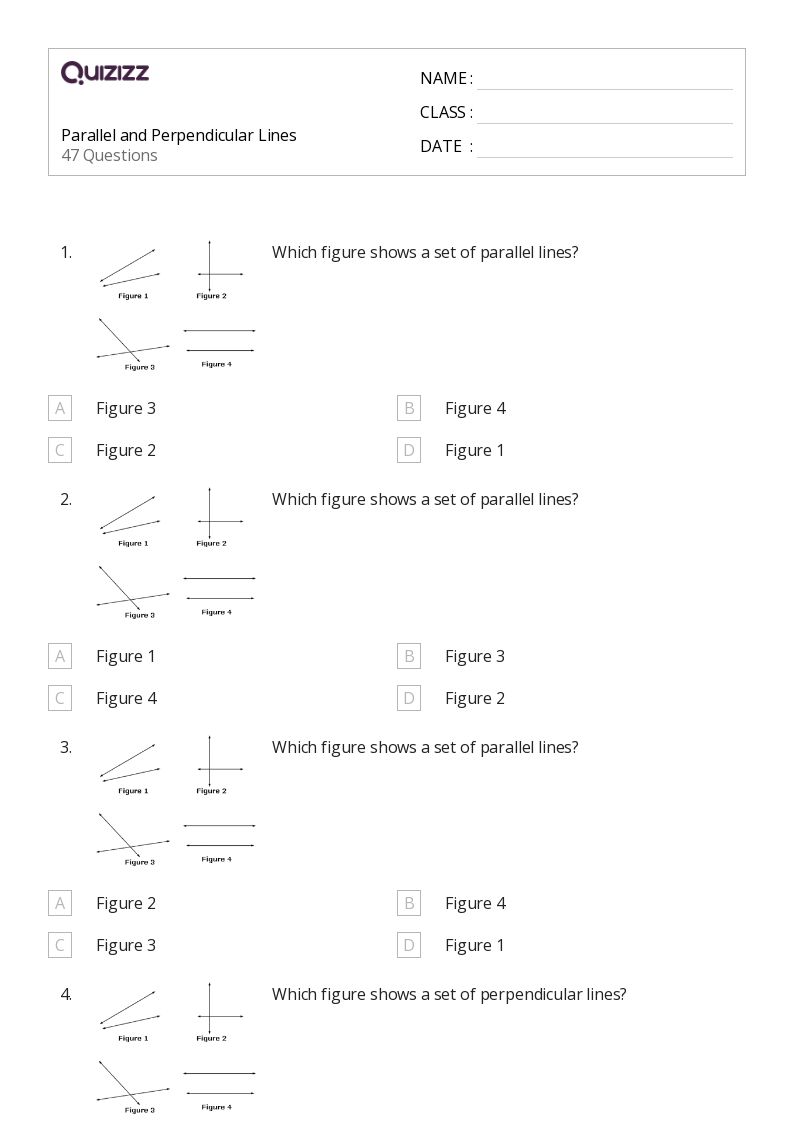 Parallel and Perpendicular Lines - Printable Parallel-and-perpendicular-lines Worksheets Grade 5 - Quizizz