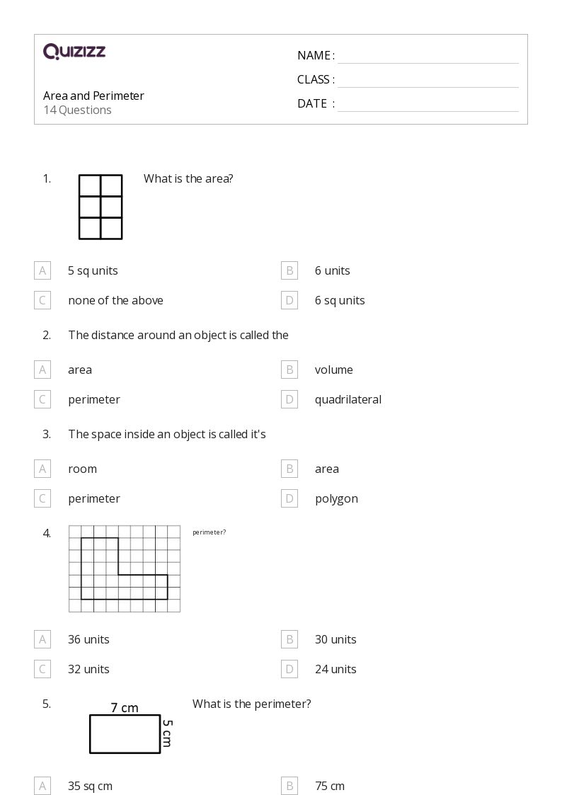 Area and Perimeter - Printable Area-and-perimeter Worksheets Grade 9 - Quizizz