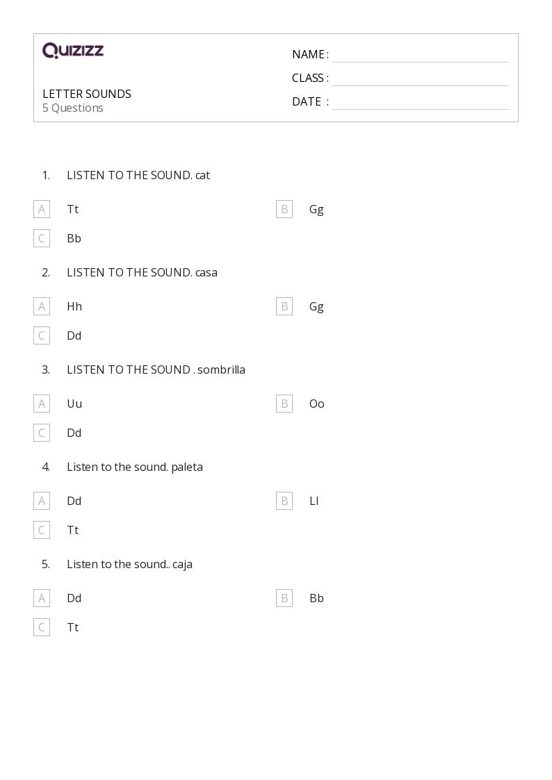 LETTER SOUNDS - Printable Letter-sounds Worksheets Grade 3 - Quizizz