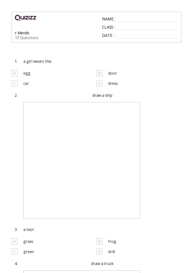 r blends - Printable Blend-charts Worksheets Grade 3 - Quizizz