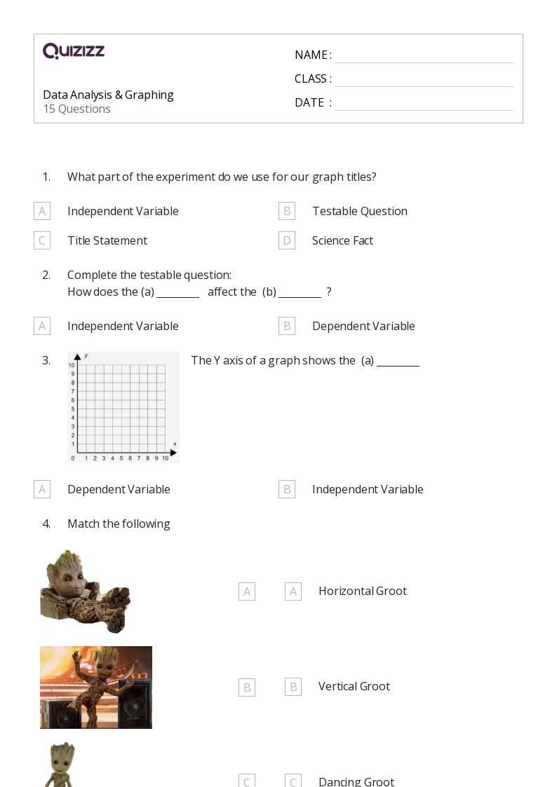 Data Analysis & Graphing - Printable Data-and-graphing Worksheets Grade 8 - Quizizz