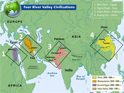 River Valley Civilizations Map Worksheet