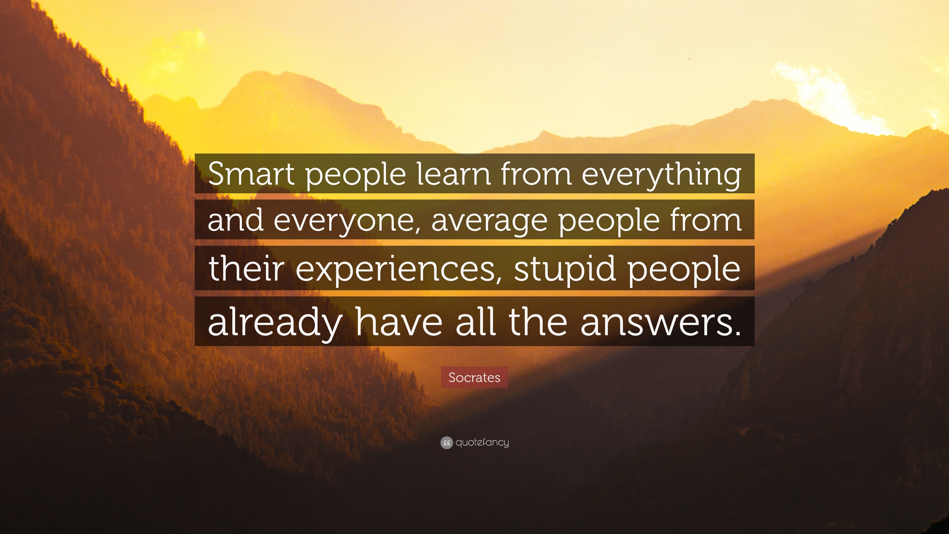 Socrates Quote “Smart people learn from everything and