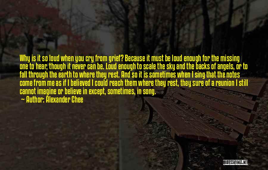 Alexander Chee Quotes: Why Is It So Loud When You Cry From Grief? Because It Must Be Loud Enough For The Missing One