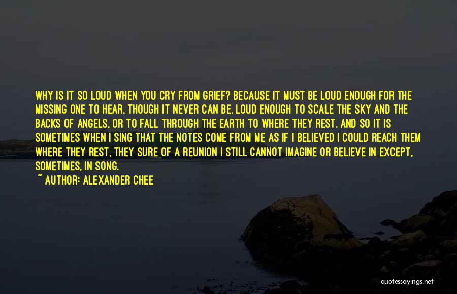 Alexander Chee Quotes: Why Is It So Loud When You Cry From Grief? Because It Must Be Loud Enough For The Missing One