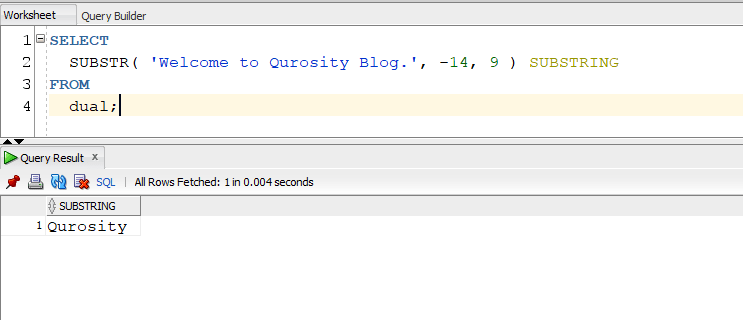 String Characters from STRING Using SUBSTR Oracle Query