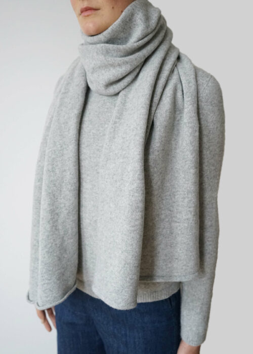 Product thumbnail image for »Einstein« Light Grey Scarf Felted Cashmere Merino