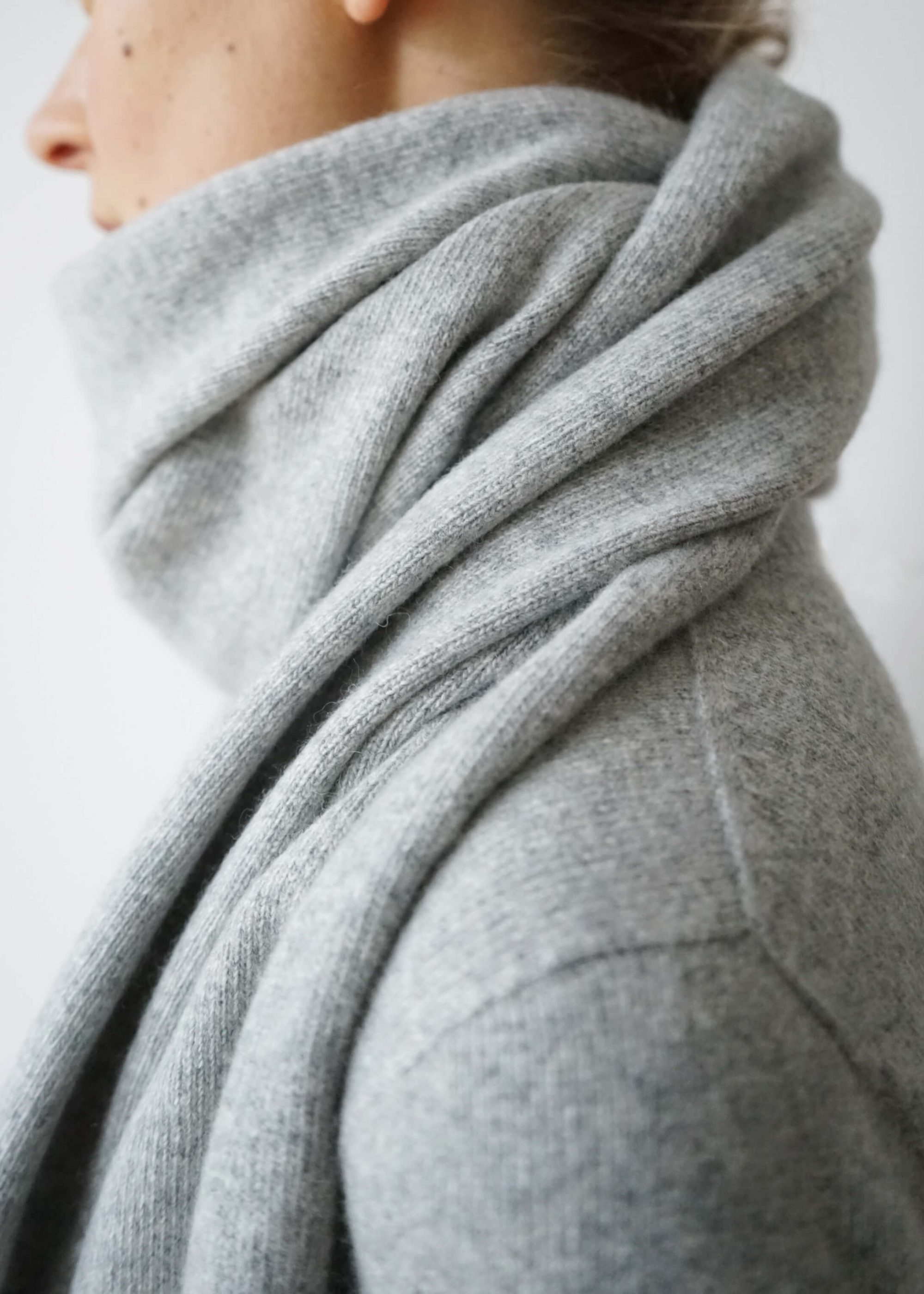 Product image for »Einstein« Light Grey Scarf Felted Cashmere Merino