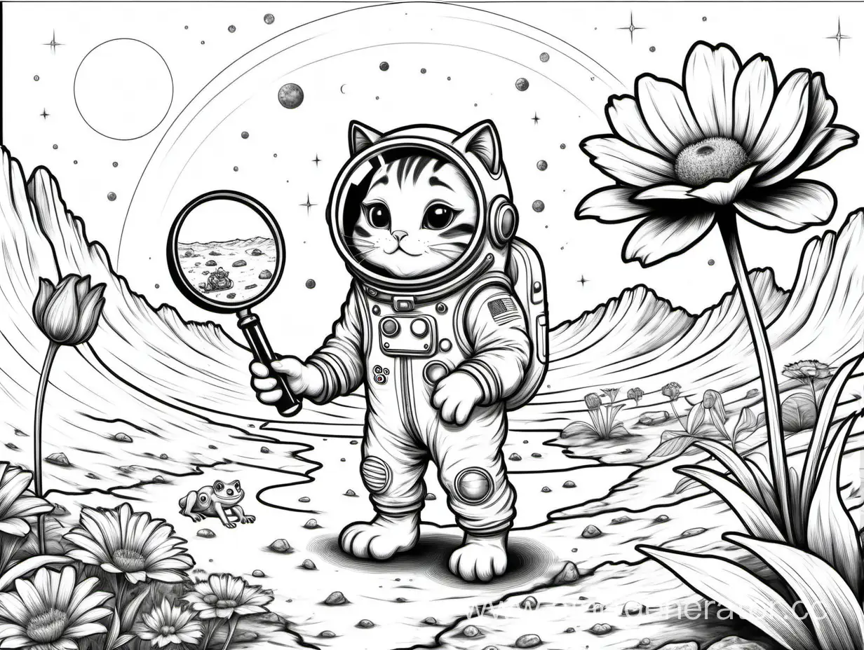 Space Cat Contemplates Martian Bloom with Frog in Spacesuit | AI Art ...