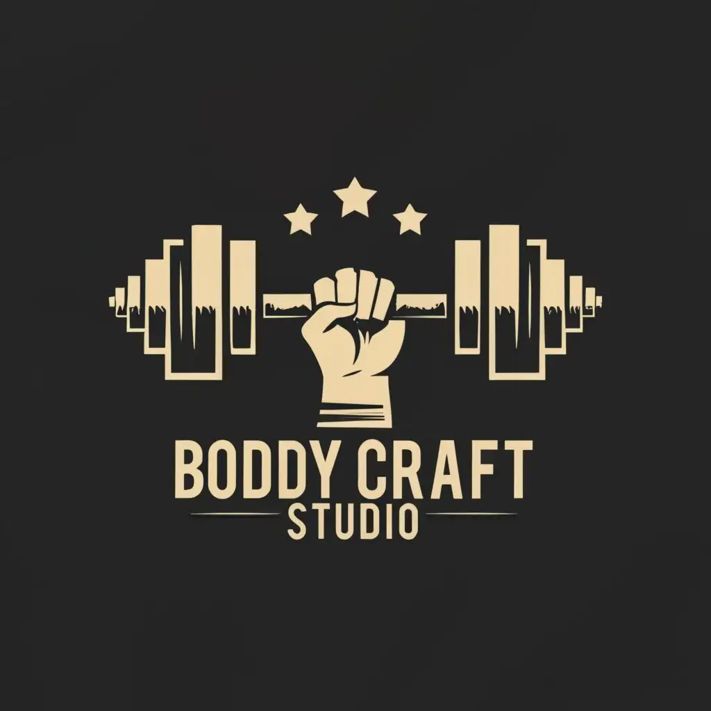 LOGO Design For BodyCraft Studio Dynamic Dumbbell Icon with Bold ...