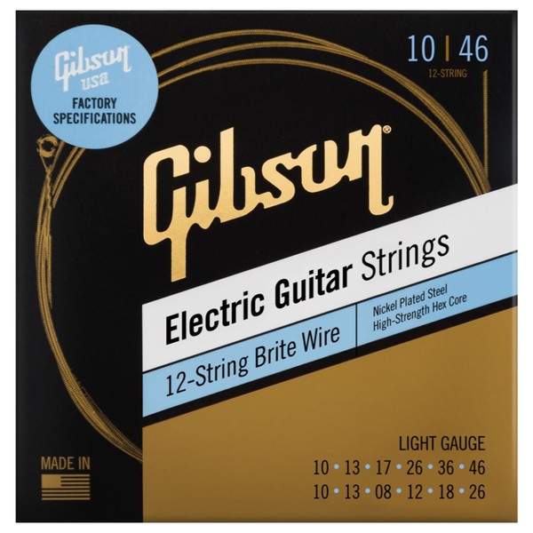 Gibson Brite Wire Light 12-String Electric Guitar Strings, 10-46 - Main