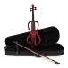 Stagg Shaped Electric Violin Outfit, Metallic Red