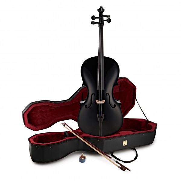 Student 1/2 Size Cello with Case by Gear4music, Black