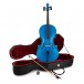 Student 1/2 Size Cello with Case by Gear4music, Blue