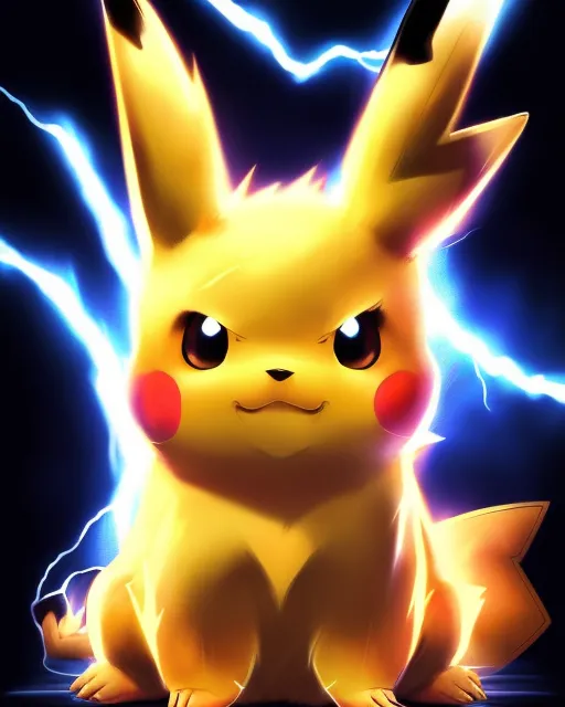 Image Pikachu standing ready attack up - AI Photo Generator - starryai