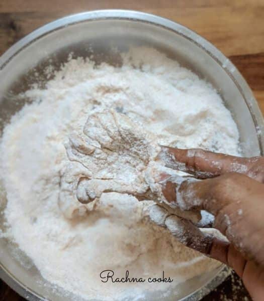 Oyster mushrooms coated in flour mix