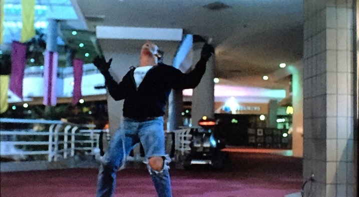 A still from the thriller 'Chopping Mall' filmed at the Sherman Oaks Galleria