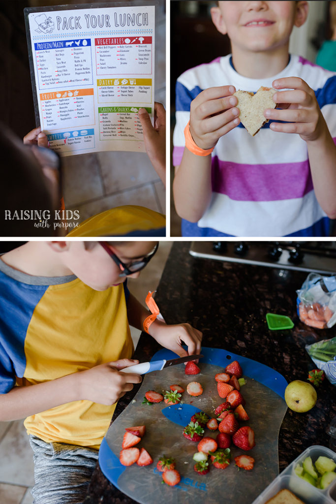 boy packing lunch