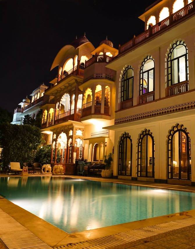 Shahpura haveli garden view with swimming pool