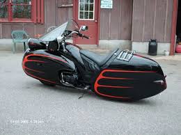 Black and Red Custom bodywork on a 1983 Honda Gold Wing.  