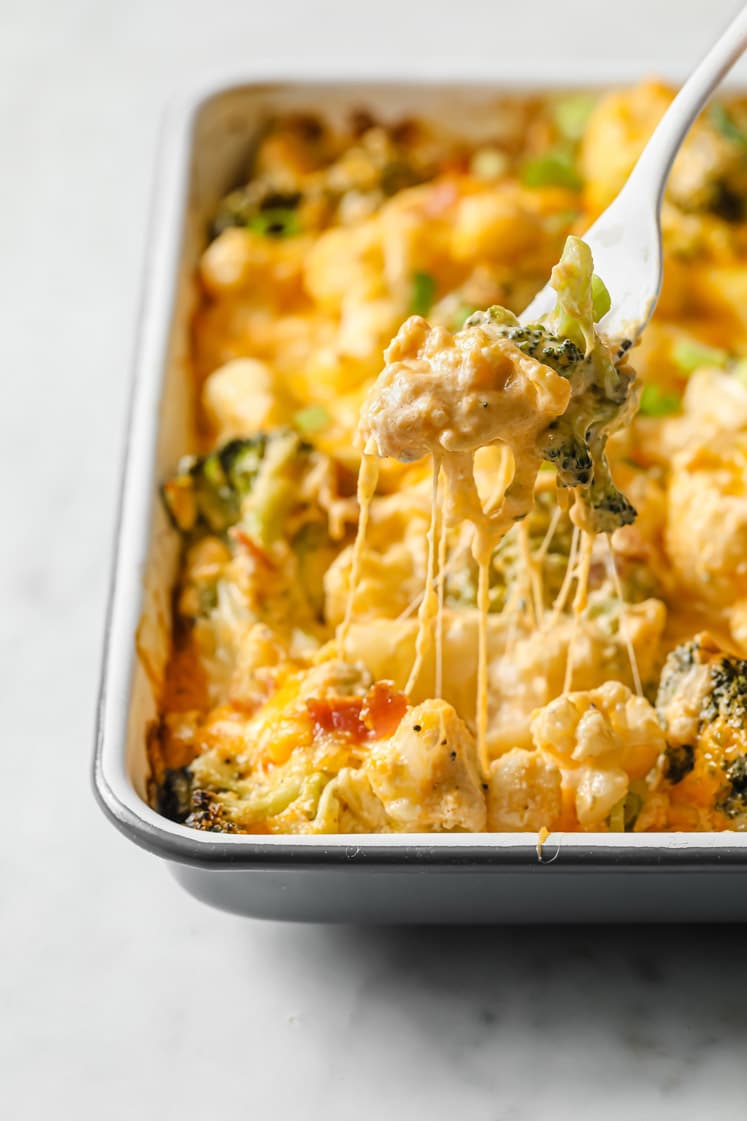 Loaded Broccoli Cauliflower Casserole