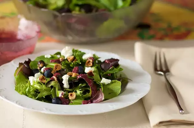 Blueberry Hazelnut Salad with Balsamic Berry Vinaigrette