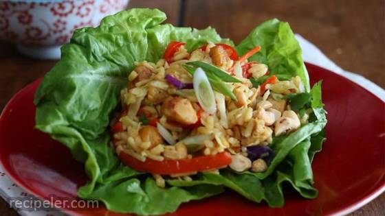 Chicken Fried Rice Lettuce Wraps