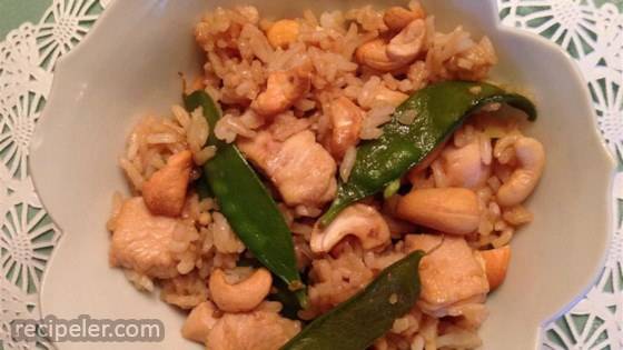 Chicken, Snow Pea, and Cashew Fried Rice