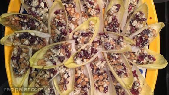 Easy Endive, Cranberry, Walnut Appetizers