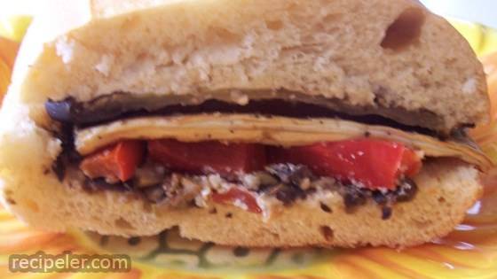 Eggplant and Pepper Parmesan Sandwiches