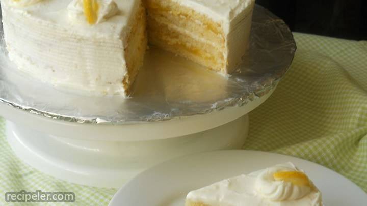 lemon cake with lemon filling and lemon butter frosting