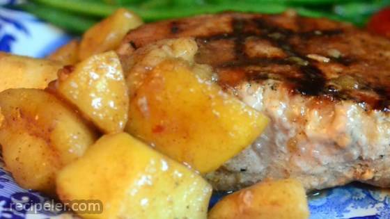 Momma Pritchett's Grilled Pork Chops and Apple-Pear Topping