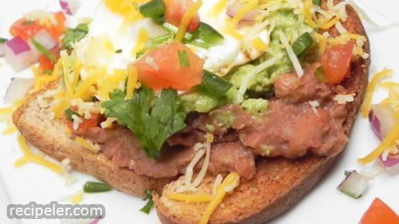 Refried Bean Avocado Toast