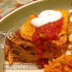 seven layer tortilla pie