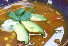 Busy Night Turkey Taco Soup with Avocado Cream