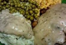 Chicken Fried Steak with Cream Pork Sausage Gravy