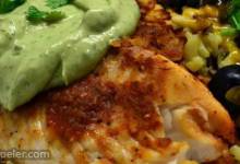 Crispy Chipotle Lime Tilapia with Cool Avocado Sauce