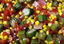 Okra, Corn and Tomatoes