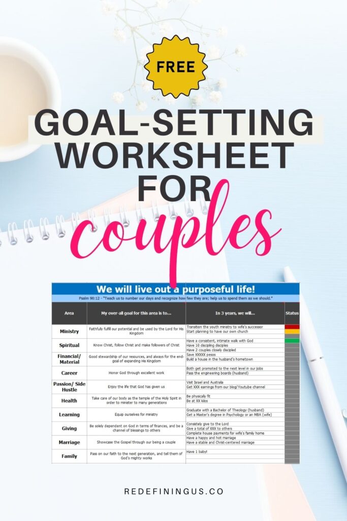 goal setting for couples worksheets worksheet