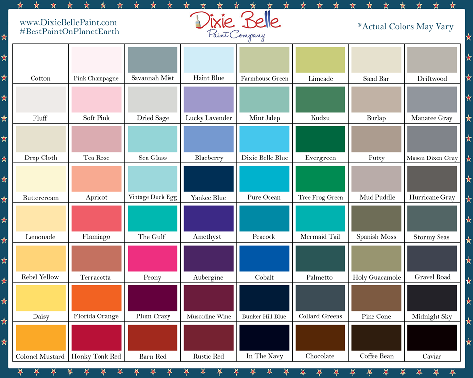 Dixie Belle Color Chart - Luv68