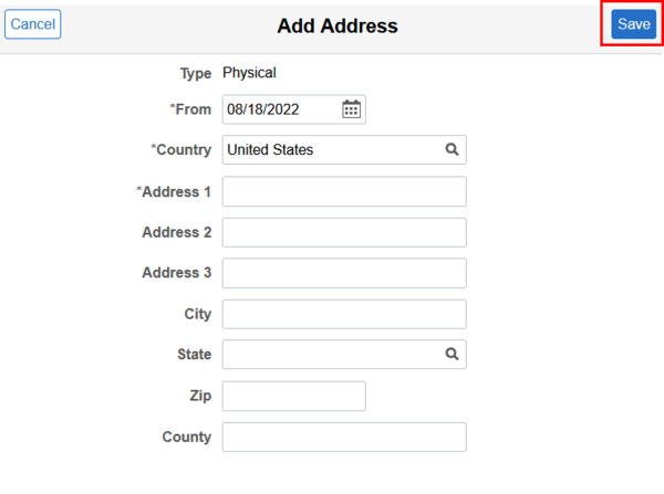 Edit Address information