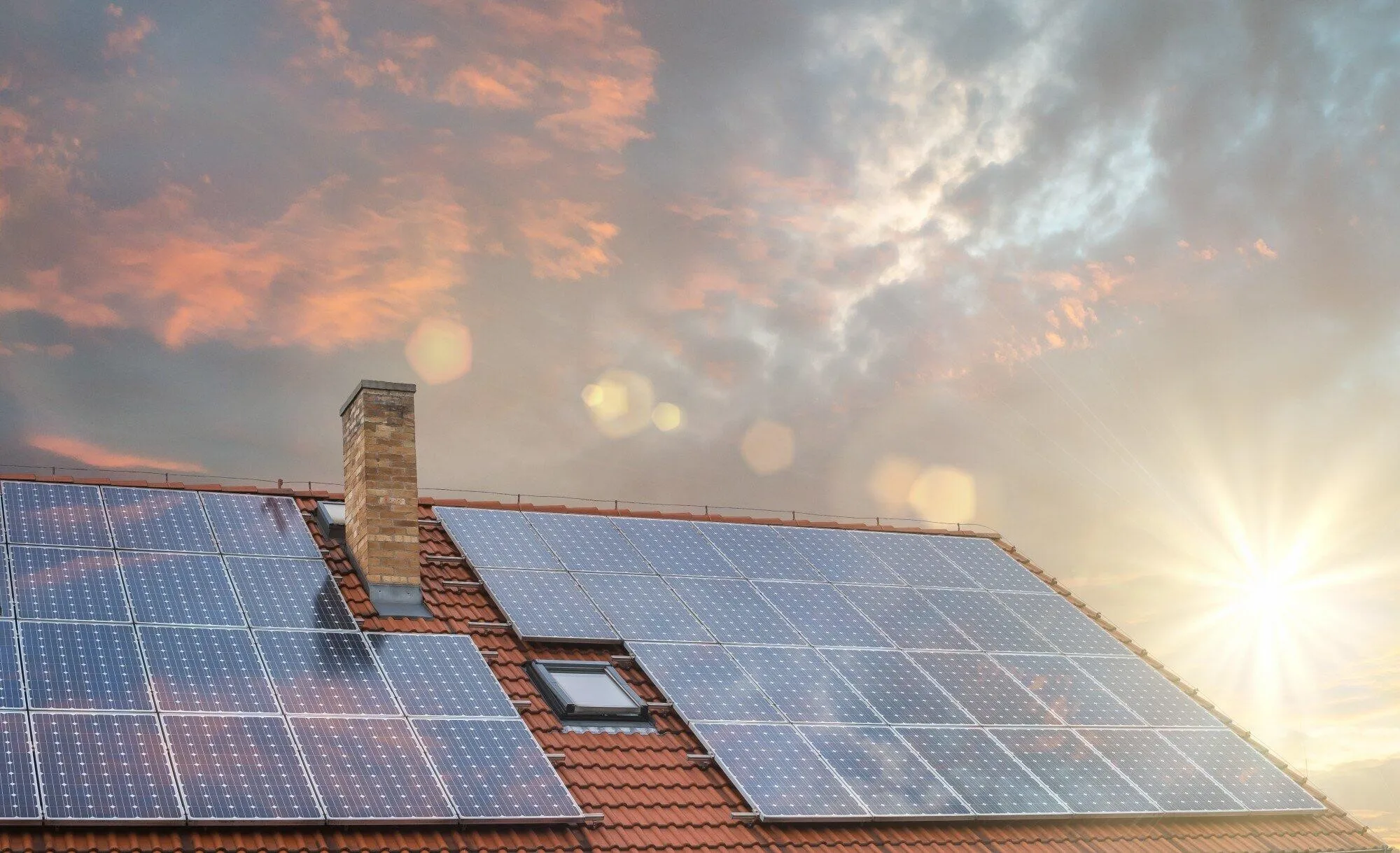 solar panels on tile roof