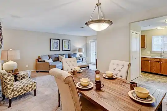 tiled dining area with natural light