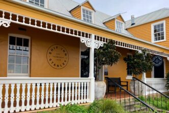 The entrance to Ship Inn Stanley, a boutique guesthouse in northwest Tasmania