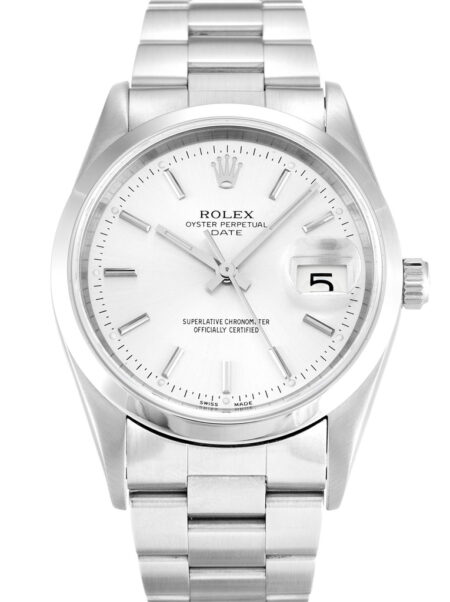 Rolex Oyster Perpetual Date 34mm Silver Dial 15200